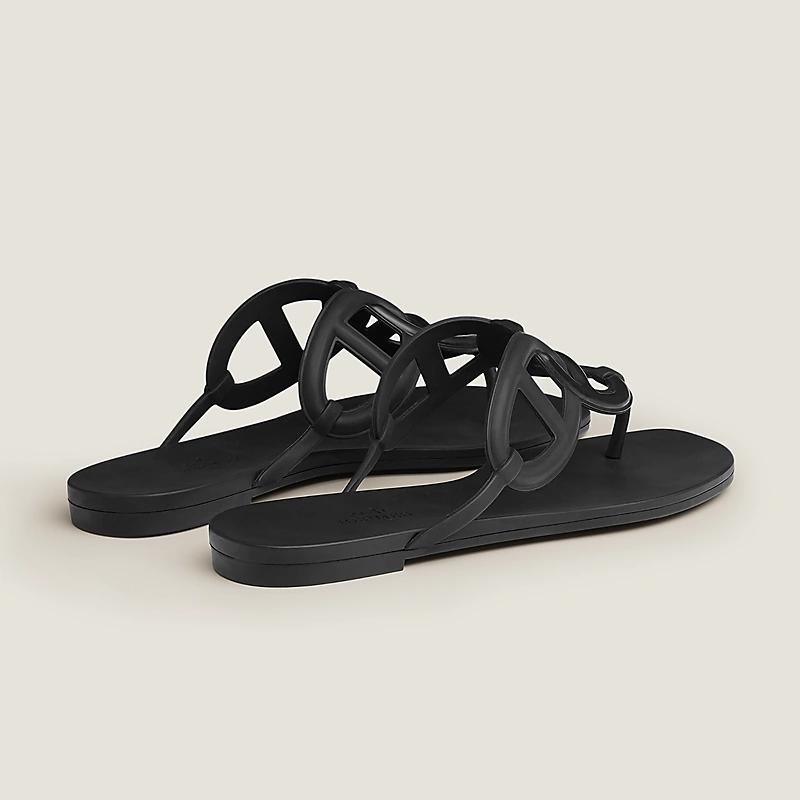 Dép Hermes Egerie Sandal Nữ Đen